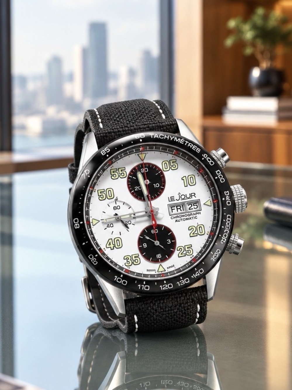 Le Jour RD Automatic Chronograph LJ-RD-006 Panda Face - Full Set